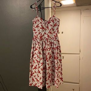NWOT Bettie Page Deena Dress in Lobster Print